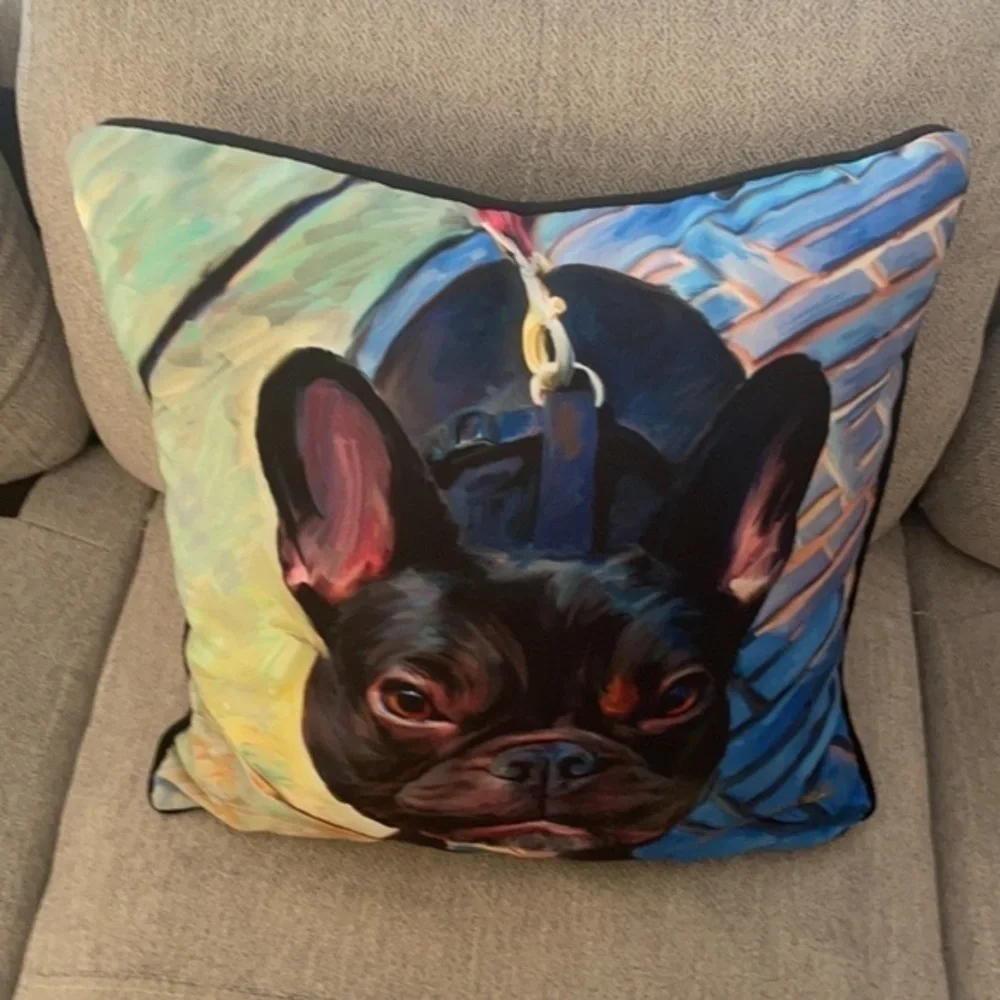 DOG PILLOW | ROBERT McCLINTOCK DECORATIVE 17” THROW PILLOW